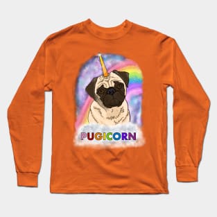 Sparkly Rainbow Pugicorn Elaine! Long Sleeve T-Shirt